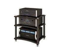 AV Media Shelf - Soporte giratorio de 4 niveles para centro de entretenimiento, gabinete estéreo para sala de estar, sala de juegos, estudio de música