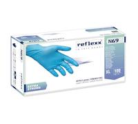 AV Repuestos Guantes de nitrilo extra resistentes sin polvo, 1 paquete de 100 unidades REFLEXX N69 (XL)