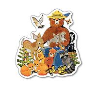 AV Smokey with Animals in The Woods, calcomanía Smokey The Bear para coches, parabrisas, portátiles y refrigeradores (4 x 4 pulgadas)