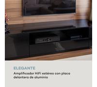 AV2-CD608BT Amplificador estéreo Hi-Fi 4x100W RMS BT Entrada óptica digital USB Negro Auna