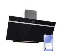 Klarstein Campana Extractora 90 cm, Campanas Extractoras, Extractor de Cocina con Filtro Anti Grasa, loT/Wi-Fi, Luces RGB LED, Flujo de Aire 514m³/h, Campana Bajo Consumo Silenciosa de Clase A++