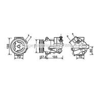 AVA Deutschland GmbH Compresor, aire acondicionado para OPEL: Insignia, Astra & VAUXHALL: Insignia & CHEVROLET: Cruze, Orlando, Malibu (Ref: OLAK496)
