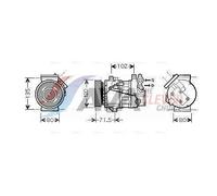 Compresor del aire acondicionado R 134 a RTAK393 AVA QUALITY COOLING