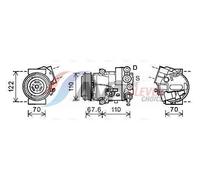 AVA Deutschland GmbH Compresor, aire acondicionado para VAUXHALL: Astra, Meriva, Cascada & OPEL: Astra, Meriva, Zafira, Cascada (Ref: OLAK605)
