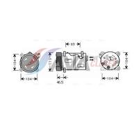 AVA Deutschland GmbH Compresor, aire acondicionado para VOLVO: V70, S70, S80, 850, C70, XC 70 (Ref: VOAK095)