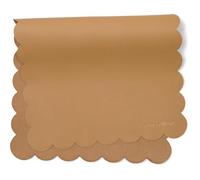 AVA + OLIVER Alfombrilla para cambiador de bebé de cuero vegano - Almohadilla para pañales portátil multiusos y lavable - Plegable para viajes (16 x 30 pulgadas) (Tan Scallop)