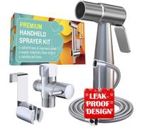 AVAbay Pulverizador de bidé de mano para inodoro, spray de pañales de tela ajustable, spray de mano para inodoro, accesorio de rociador de chorro de manguera premium, spray Shattaf de ducha musulmana