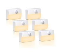 AVACOM Luz de Noche LED Con Sensor de Movimiento, 6 Piezas Para Niños, Blanco Cálido
