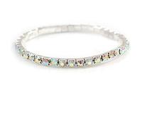 Avalaya Pulsera Slim AB Crystal FlexTono PlateadoTalla SM, Cristal