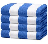 Avalon Cabana - Toallas de Playa (Paquete económico de 4), tamaño 30 x 60 Pulgadas, 100% algodón Hilado en Anillo, Toallas de Piscina Grandes Altamente absorbentes, súper Suaves y de Secado rápido,