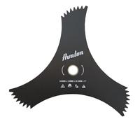 Avalon - Disco de 3 Puntas Dentado Universal 300 x 25,4 x 3 mm para Desbrozadora, Cuchilla para Cortar Maleza Densa, Acero de 3 mm