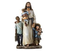 Avalon Gallery Estatua de Michael Adams de 7 Pulgadas con Texto Welcome The Stranger Jesus