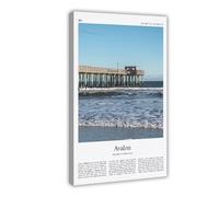 Avalon - Póster fotográfico real de Avalon con impresión a color, póster de viaje de Nueva Jersey, Estados Unidos, viajes, ciudad, minimalista, lienzo decorativo, marco de 50,8 x 76,2 cm