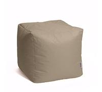 Avalon - Puff Salon Modelo Cubo Jive en Tela Técnica Reforzada, Puffs Reposapies Salon con Relleno Incluido, Puf Cuadrado Muy Cómodo, Anti-desgarros e Impermeable, Made in Italy(45cm-Beige)