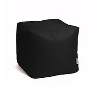 Avalon - Puff Salon Modelo Cubo Jive en Tela Técnica Reforzada, Puffs Reposapies Salon con Relleno Incluido, Puf Cuadrado Muy Cómodo, Anti-desgarros e Impermeable, Made in Italy(45cm-Negro)