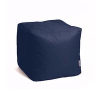 Avalon - Puff Salon Modelo Cubo Jive en Tela Técnica Reforzada, Puffs Reposapies Salon con Relleno Incluido, Puf Cuadrado Muy Cómodo, Anti-desgarros e Impermeable, Made in Italy(45cm-Azul Oscuro)