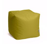 Avalon - Puff Salon Modelo Cubo Jive en Tela Técnica Reforzada, Puffs Reposapies Salon con Relleno Incluido, Puf Cuadrado Muy Cómodo, Anti-desgarros e Impermeable, Made in Italy(45cm-Verde ácido)