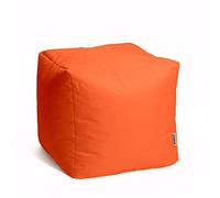Avalon - Puff Salon Modelo Cubo Jive en Tela Técnica Reforzada, Puffs Reposapies Salon con Relleno Incluido, Puf Cuadrado Muy Cómodo, Anti-desgarros e Impermeable, Made in Italy(45cm-Naranja)