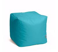 Avalon - Puff Salon Modelo Cubo Jive en Tela Técnica Reforzada, Puffs Reposapies Salon con Relleno Incluido, Puf Cuadrado Muy Cómodo, Anti-desgarros e Impermeable, Made in Italy(45cm-Turquesa)
