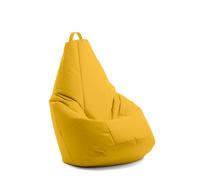 Avalon - Puff Salon Modelo Pera Jive en Tela Técnica Reforzada, Modelos de Pufs con Relleno Incluido, Puf Muy Ergonómico y Cómodo, Anti-desgarros e Impermeable, Made in Italy(Grande L-Amarillo limón)
