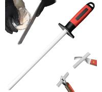 Avalor de cuchillo de pezuña Varilla de afilar el cuchillo de cebo de cerámica de 10 pulgadas con manija de goma fácil de afilar el cuchillo colgante para mantener el caballo, la varilla del afilador