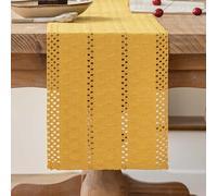 Avalune Camino de Mesa Moderno Amarillo Rustico Centro de Mesa Decorativo Salon Pequeño Estrecho Lavable Caminos de Mesa para Boda Fiesta Hogar Cocina Mesa de Comedor Decoración 30x180 cm