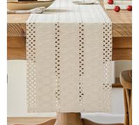Avalune Camino de Mesa Moderno Beige Rustico Centro de Mesa Decorativo Salon Pequeño Estrecho Lavable Caminos de Mesa para Boda Fiesta Hogar Cocina Mesa de Comedor Decoración 30x180 cm