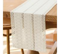 Avalune Camino de Mesa Moderno Beige Rustico Centro de Mesa Decorativo Salon Pequeño Estrecho Lavable Caminos de Mesa para Boda Fiesta Hogar Cocina Mesa de Comedor Decoración 30x140 cm