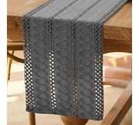 Avalune Camino de Mesa Moderno Gris Rustico Centro de Mesa Decorativo Salon Pequeño Estrecho Lavable Caminos de Mesa para Boda Fiesta Hogar Cocina Mesa de Comedor Decoración 30x140 cm