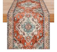 Avalune Camino de Mesa Rojo Naranja Mandala Boho Étnico Moderno Rústico Lavable Decoración de Mesa para Interior Exterior Fiesta Decoración de Jardín Comedor 40x140 cm