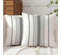 Avalune Fundas de Cojines 45x45 Gris Boho Decorativas Otoño Funda de Almohada Geometría Cuadradas de Terciopelo Súper Suave Moderna Cojin para Decoración del Hogar Sofá Dormitorio Juego de 2