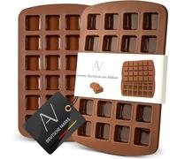 AVANA Brownie - Molde de silicona para hornear (2 unidades, sin BPA, antiadherente, 24 unidades)