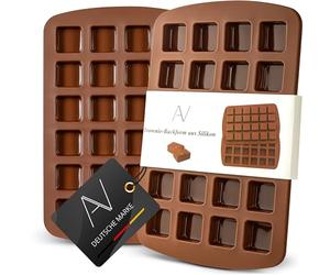 AVANA Brownie - Molde de silicona para hornear (2 unidades, sin BPA, antiadherente, 24 unidades)