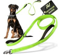 AVANA Correa para perros con guía corta integrada, correa reflectante | 2 trabillas acolchadas para proteger las manos | Correa de 1,5 m para perros grandes y medianos - Verde neón