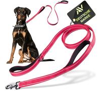 Avana Correa reflectante para perros con guía corta integrada, 2 correas acolchadas para la mano, 1,5 metros de largo reflector de nailon para perros grandes y medianos - rojo