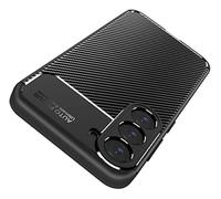 AVANA Funda para Samsung Galaxy S23 Plus, flexible, fina, color negro, protección de silicona TPU, resistente a los arañazos, aspecto de carbono