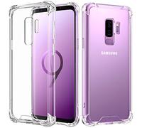 AVANA Funda protectora transparente de TPU y PC con protección de parachoques, extra protector de bordes para Samsung Galaxy S9 Plus