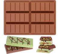AVANA Molde de silicona para 6 bandejas de chocolate, sin BPA, antiadherente, molde para chocolate, color marrón (forma 1)