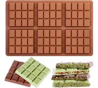 AVANA Molde de silicona para chocolate de 6 cavidades, sin BPA, antiadherente, moldes para tabletas de chocolate (molde 3)