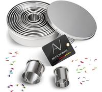 AVANA Moldes de acero inoxidable para galletas, 12 unidades, con caja de almacenamiento