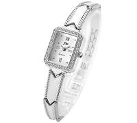 Avaner Exquisito Reloj De Moda con Diamantes De Imitación Cuadrados, Esfera con Números Romanos, Reloj De Pulsera De Cuarzo para Mujer, Plateado