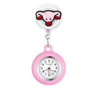 Avaner Reloj de enfermera con clip retráctil: Reloj de bolsillo para blusa con cordón extensible, esfera legible, carcasa de silicona desmontable, ideal como regalo para personal médico, Patrón D