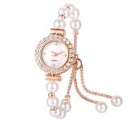 Avaner Reloj de Perlas para Mujer: Diseño Elegante con Números Romanos, Pulsera de Moda y Cuarzo Analógico