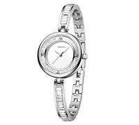 Avaner - Reloj de Pulsera de Cristal Resistente al Agua, Pantalla analógica de Cuarzo/Correa Ajustable de Reloj para Mujer/Oro, Plata