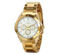 Avaner Reloj Dorado de Esfera Oro de Color, Reloj de Caballero Cuarzo, 3 Subdiales de Decoración, Grande Reloj de Hombre Acero Inoxidable Hip Hop Style, Regalo Navidad (Dorado)