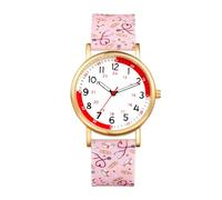 Avaner Relojes de pulsera de silicona para enfermera: correa de silicona fácil de leer, pulsómetro, relojes de cuarzo para enfermeras, médicos, profesionales médicos, Rosa (esfera de escala de