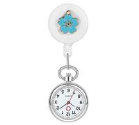 Avaner Simple Moda Enfermera Reloj, Reloj de Enfermera,Damas Pétalo Decorativo Reloj de Bolsillo, Correa Elástica Enfermera Reloj, Telescópico Trabajo Reloj, Pétalos Blancos (pétalos Verdes)