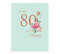 Avant Garde Studios Tarjeta de cumpleaños Classic Milestone Age 80 F - 8 x 6 pulgadas