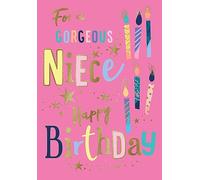 Avant Garde Studios Tarjeta de cumpleaños para sobrina, velas, 9 x 6 pulgadas