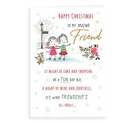 Avant Garde Studios Tarjeta de Navidad con personajes para amigos, 9 x 6 pulgadas